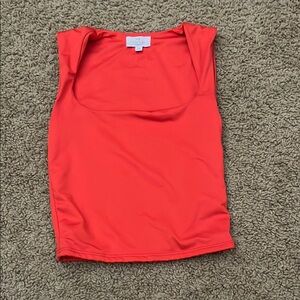 Red Fitted Sleeveless Tank Top